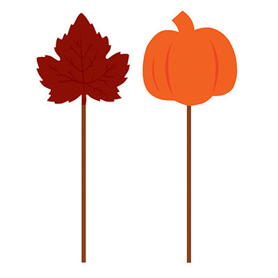 Leaves and Pumpkin Foil Party Picks