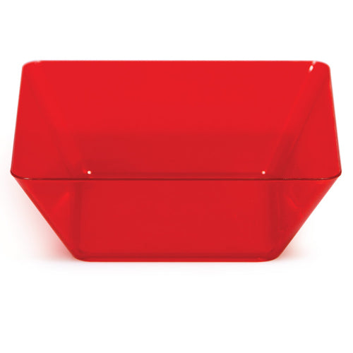 Red 5" Plastic Square Bowl-DS