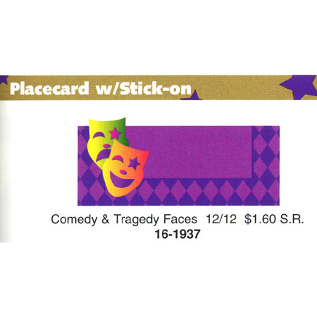 Comedy and Tragedy Placecards