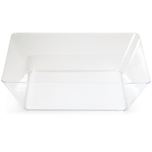 Clear 11" Plastic Square Bowl-DS