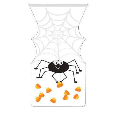 Spider with Candy Corn Shaped Cello Bag with Zipper