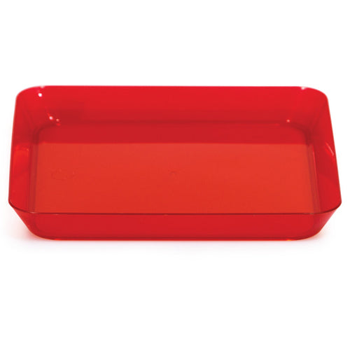 Red 5" Plastic Square Plate-DS