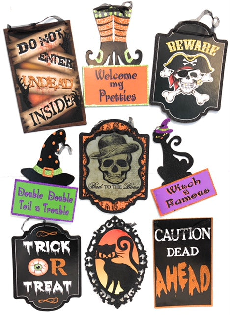 Spooky Sign Assortment - 24pk