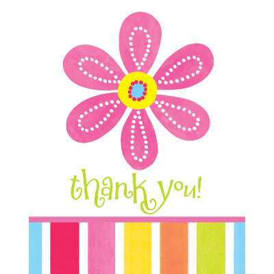 Pink Flower Cheer Thank You's