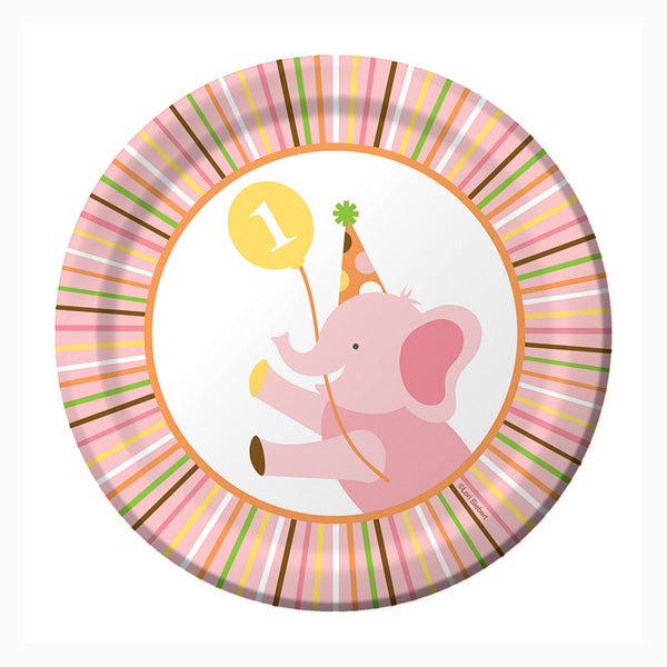 Sweet at One Girl 6.75 inch Plates-No Labels