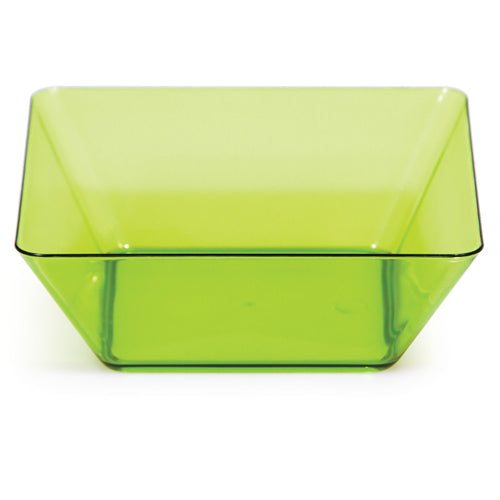 Green 5" Plastic Square Bowl-DS
