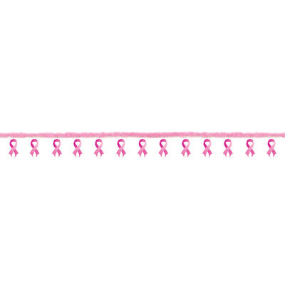 Pink Ribbon w-Marabou Garland