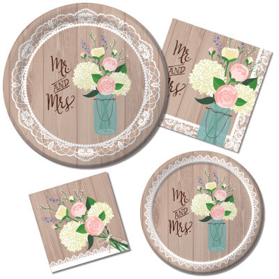 Rustic Wedding-Mr. and Mrs. Beverage Napkins-B626
