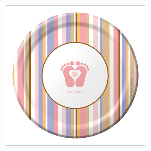 Tiny Toes Pink 6.75" Plates