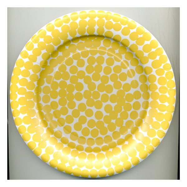School Bus Yellow Dots 8" Plates-No labels