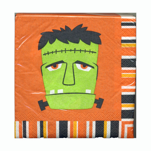Halloween Heads 50ct Beverage Napkins <span style="color:#e32619;">(24 packages per case)</span>