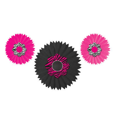 Zebra Diva Pink Tissue Fans