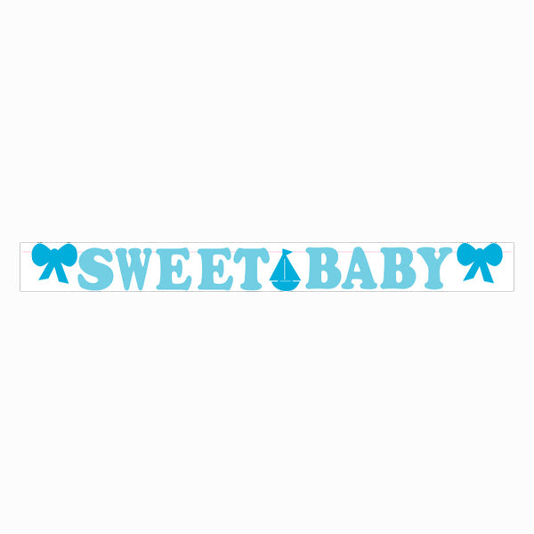 Sweet Baby Blue Felt Letter Garland with Grosgrain