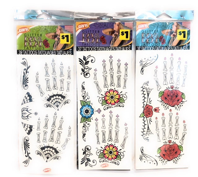 Day of the Dead Glitter Tattoos