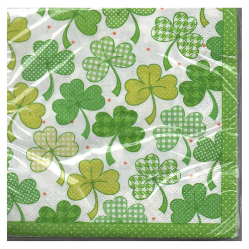 Shamrock Pattern Beverage Napkins-B406