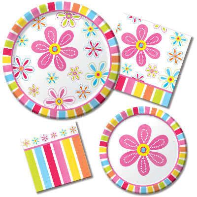 Pink Flower Cheer 8.75" Plates