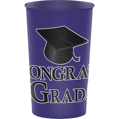 Grad 22oz Purple Plastic Cups