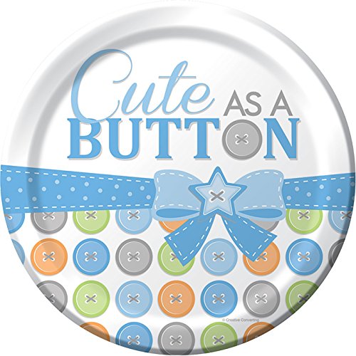 Cute as a Button Boy 8.75 inch Plates- No Labels