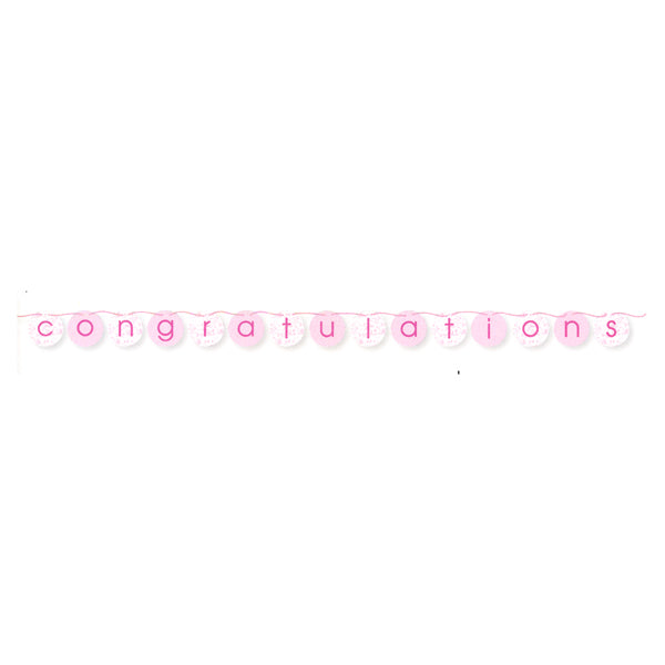 Nursery Toile Girl Ribbon Circle Banner