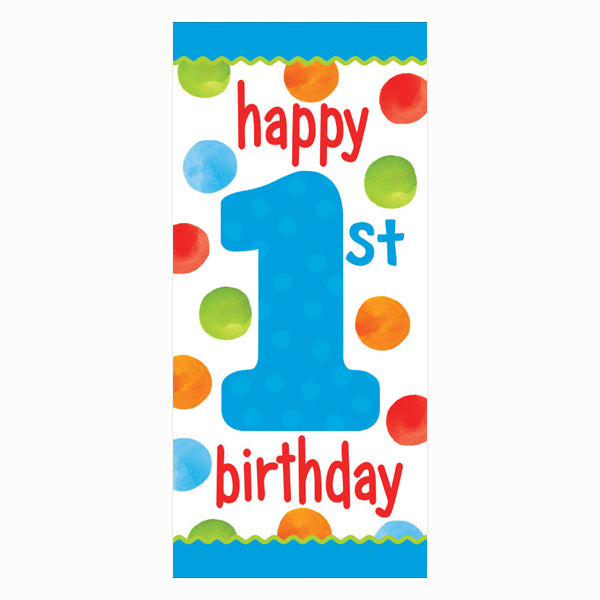 Big 1 Dots Boy Door Sign