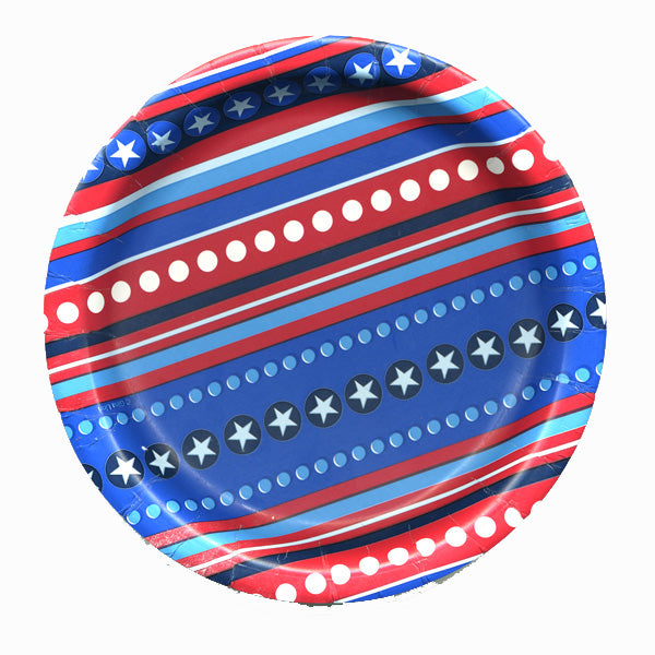 R-W-B Multi Stripe 6.75 inch Plates