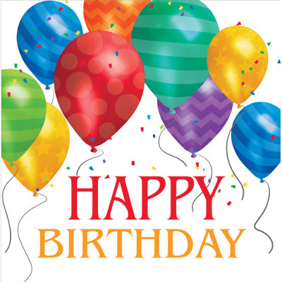 Balloon Blast "Happy Birthday" Luncheon Napkins