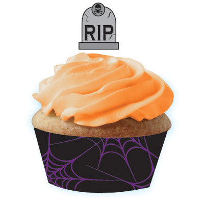 Gravestone Cupcake Wrappers with Picks