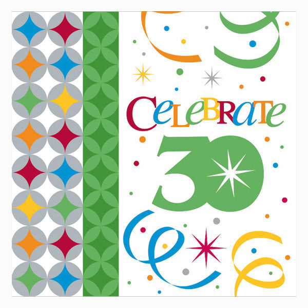 Celebrate in Style 30th Beverage Napkins-B311