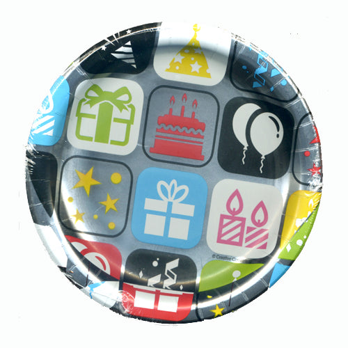 Metallic Birthday 6.75" Plates - No labels