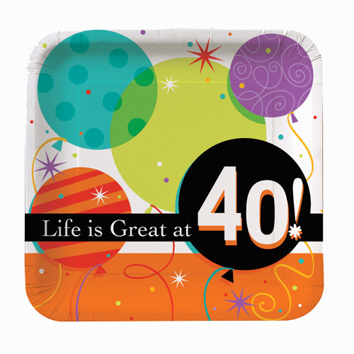 Life is Great 40th 9" Square Plates