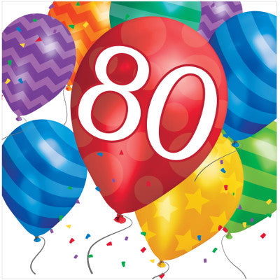 Balloon Blast 80th Luncheon Napkins-B722