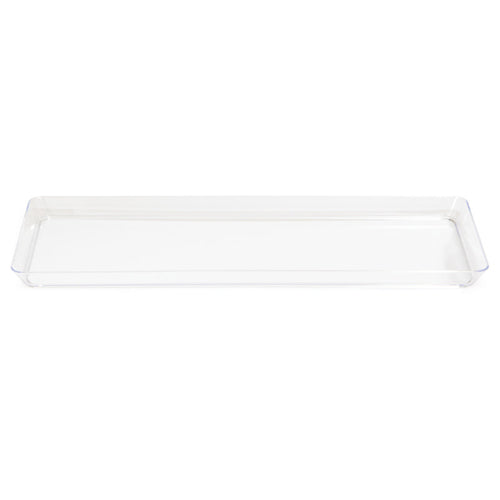 Clear 6" X 15.5" Plastic Rectangle Tray-DS <span style="color:#e32619;">(24 packages per case)</span>