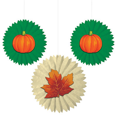 Leaves and Pumpkins Tissue Fans with Attachments