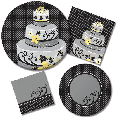 Chic Wedding Cake 6.75" Plates