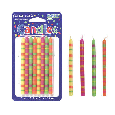 Bright Stripes Multicolor Candles