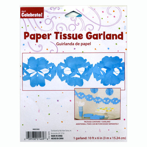 Blue Paper Tissue Garland