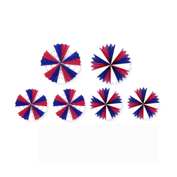 Red & Blue Tissue Fan Assortment