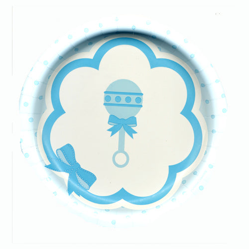 Blue Rattle 6.75" Plates - No Labels