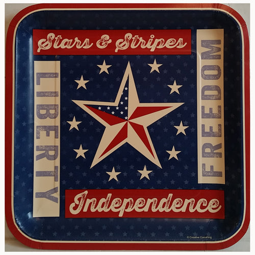 Stars and Stripes 9 inch Square Plates