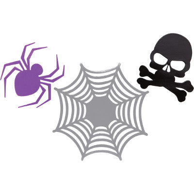 Skull, Web and Spider Paper Cutouts