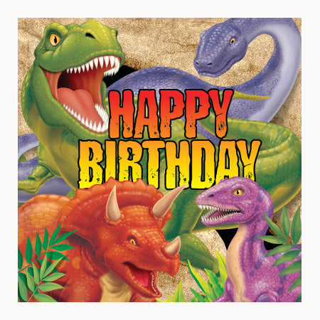 Birthday Dino Blast Luncheon Napkins