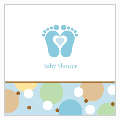 Tiny Toes Blue Luncheon Napkins