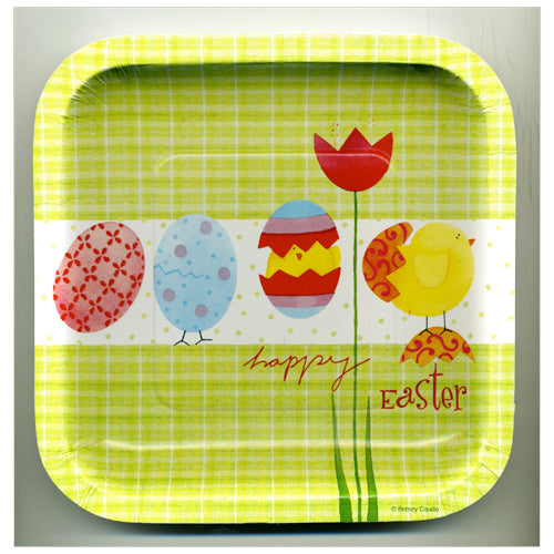 Hatching Chicks 7" Square Plates- No Labels