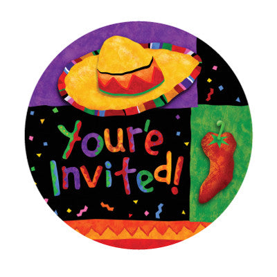 Festive Fiesta Die Cut Postcard Invites
