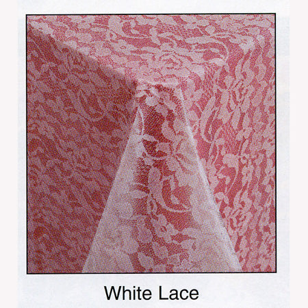 White Lace On Clear Tablecover Rolls-DS