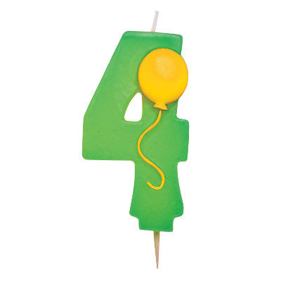 Numerical #4 with Balloon Pick Candle
