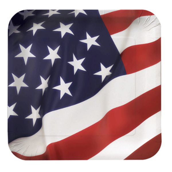 Flag Celebration 7 inch Square Plates