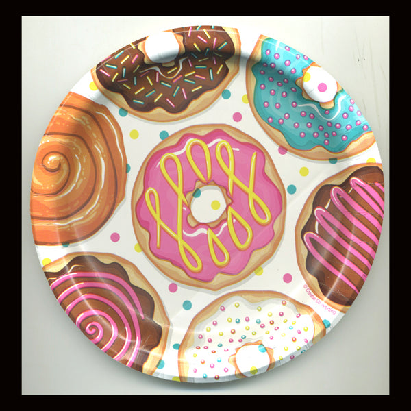 Donut Party 6.75" Plates - No Labels <span style="color:#e32619;">(24 packages per case)</span>