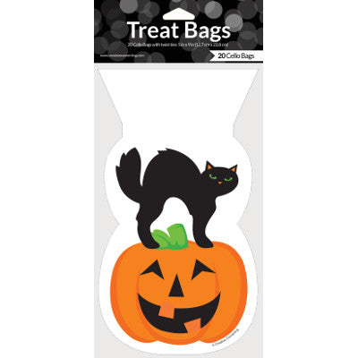 Black Cat Shaped Cello Bag with Twist Ties