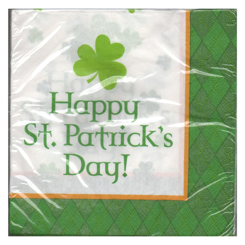 St. Pat Argyle Luncheon Napkins